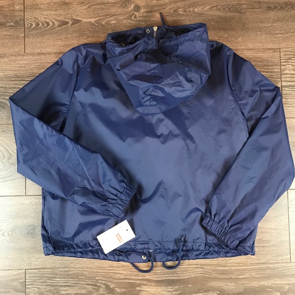 Levi's Kids Navy Blue Retro Rain Slicker Hooded Jacket Size Large LW8RN671 - Picture 8 of 12